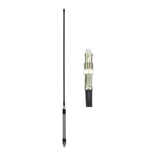 GME 850mm Elevated Feed Base Fibreglass Colinear Antenna (6.6dBi Gain) - Black GME