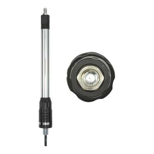 GME Elevated Feed Base with 4.5m Low Loss Foam Coax - Stainless Steel GME