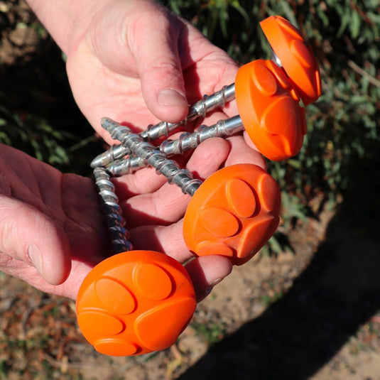 Ground Puppy® Screw - In Mat Pegs with Safety Cap 120mm | Caravan Mat & Groundsheet Pegs - Sold Each Ground Dogs