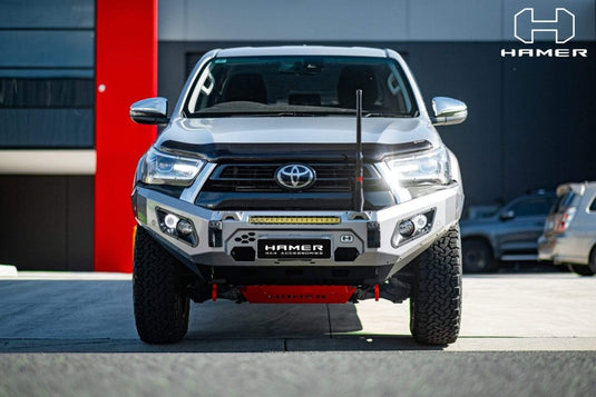 HAMER TOYOTA HILUX REVO 2020 - 2023 BULL BAR King Series (Incl. Rated Recovery Points) NO FENDER MODEL Hamer