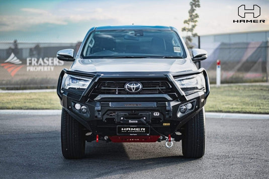 HAMER TOYOTA HILUX REVO 2020 - Present BULL BAR King Series Plus (Incl. Rated Recovery Points) NO FENDER MODEL Hamer
