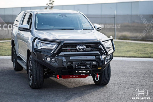 HAMER TOYOTA HILUX REVO 2020-Present BULL BAR King Series Plus (Incl. Rated Recovery Points) NO FENDER MODEL Hamer