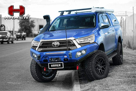 HAMER TOYOTA HILUX REVO 2024 - Present BULL BAR King Series (Incl. Rated Recovery Points) NO FENDER MODEL Hamer