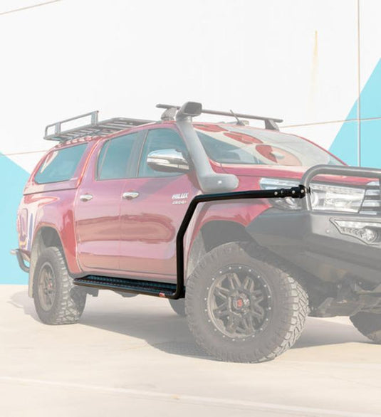 Hilux 2015-Current 039BSR All Black Side Step and Rail Package (50mm Bull Bar) MCC