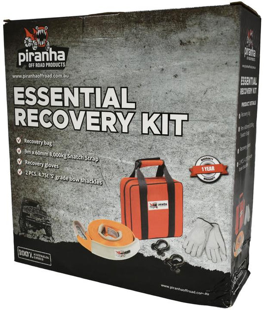 iranha 5-Piece 4WD Recovery Kit with 8T Strap Piranha Off Road
