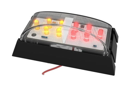 Led Front End Outline Marker Amb/Red Blk Blister AP LED