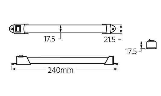 Led Strip Lamp On/Off Switch 240MM 240Lm AP LED