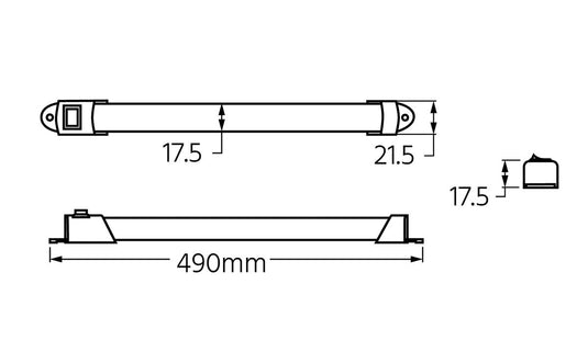 Led Strip Lamp On/Off Switch 490MM 400Lm AP LED