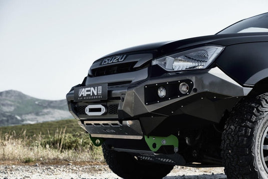 Loopless Bullbar (Front Bumper) Isuzu D - Max 3rd generation 2020 - 2024 complete with winch mount and fog light inserts - OEM indicators AFN