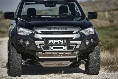 Loopless Bullbar (Front Bumper) Isuzu D - Max 3rd generation 2020 - 2024 complete with winch mount and fog light inserts - OEM indicators AFN