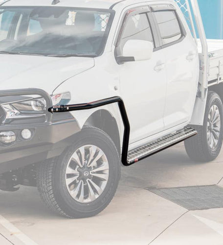 Next - Gen Ranger 2022 - On - 039SBSR Side Step and Rail Package (Sand Black) (50mm Bull Bar) - SKU MCC - 05010 - 039SBSR MCC
