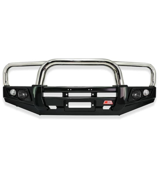 Pajero NS NX NT NW 2006 - 2021 707 - 01 Falcon Bull Bar Triple Stainless Loops Package (LED Foglight) MCC