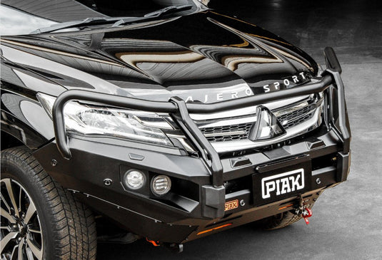 PIAK Elite 3-Loop Winch Bar Mitsubishi Pajero Sport 2016-2020 (Black Recovery Points) Piak
