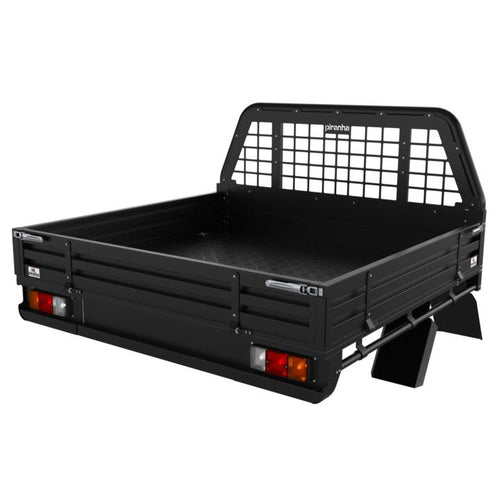 Premium Aluminium Tray 1800Lx1825Wx260H Matt Black Piranha Off Road