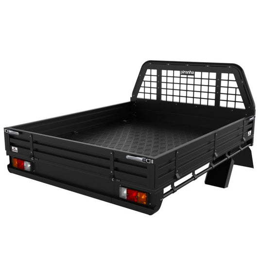 Premium Aluminium Tray 2400Lx1825Wx260H Matt Black Piranha Off Road Products