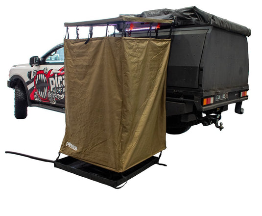 Premium Shower Tent Awning with Roof, LED Light & Base Piranha Off Road