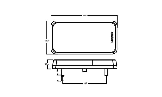 Rectangle Trailer Lamp 12V Twin Blister Piranha Off Road Products