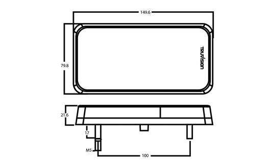 Rectangle Trailer Lamp STOP/TAIL/DI/Reflecto10 - 30V 150x80mm (Bulk Pack in White Box) Truvision