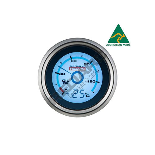 REDARC Single Oil Pressure 52mm Gauge W/Optional Temperature Display Redarc