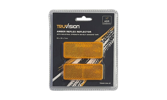 Reflex Reflector (Amber) 69X28 3M Tape 2Pk Piranha Off Road Products