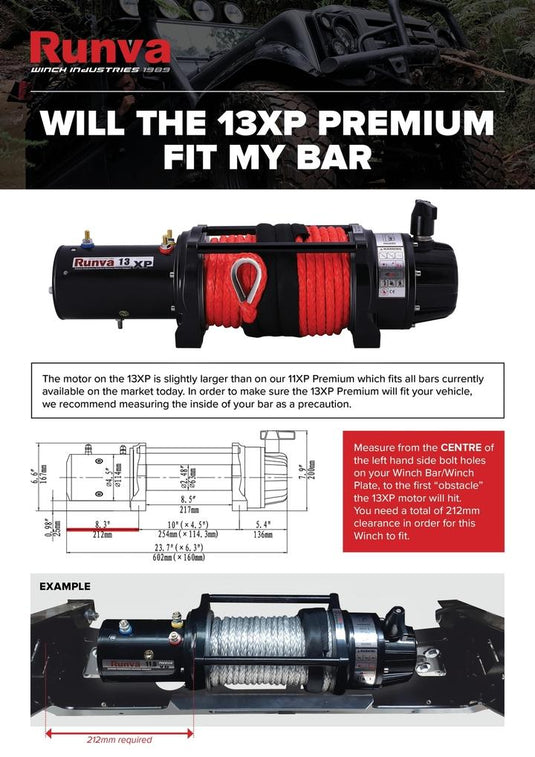 Runva 13XP PREMIUM - 13,000lb Winch with Synthetic Rope Runva