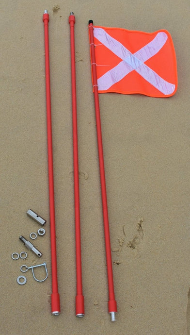 Sand Safety Flag – Adjustable 2–3m with quick release base Piranha Off Road