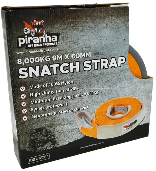 Snatch Strap - 60mm x 9m - 8000 KG Piranha Off Road