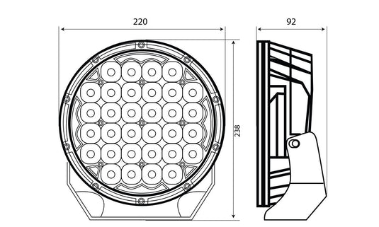 Tru Vision 9" LED Driving Light Kit – Best Value with Harness & Covers Truvision