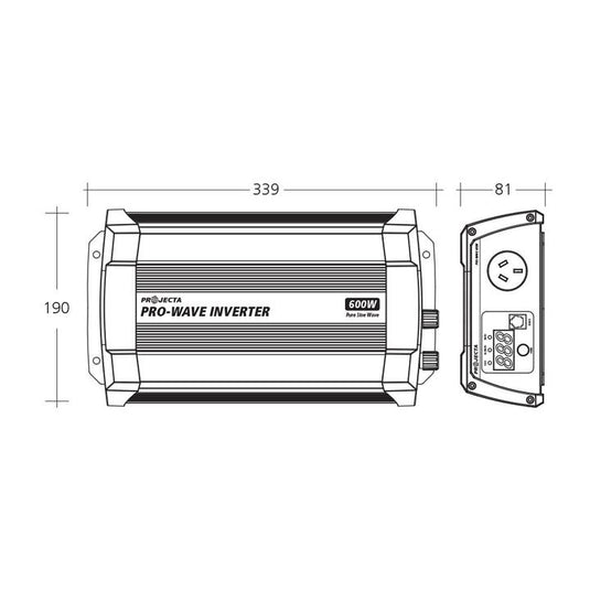 Projecta 12V 600W Pro-Wave Pure Sine Wave Inverter Narva