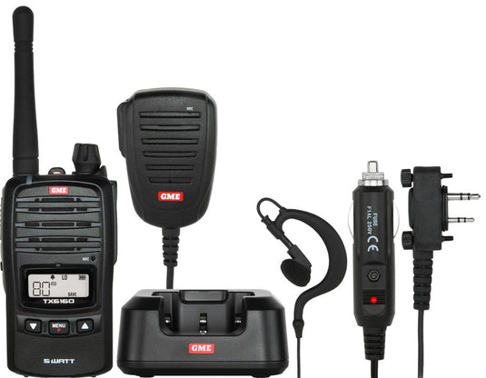 GME 5/1 Watt UHF CB Handheld Radio including Accessories GME
