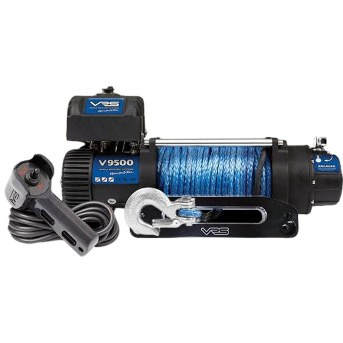 VRS Winch 12V 9500lb with Synthetic Rope Piranha Off Road Products